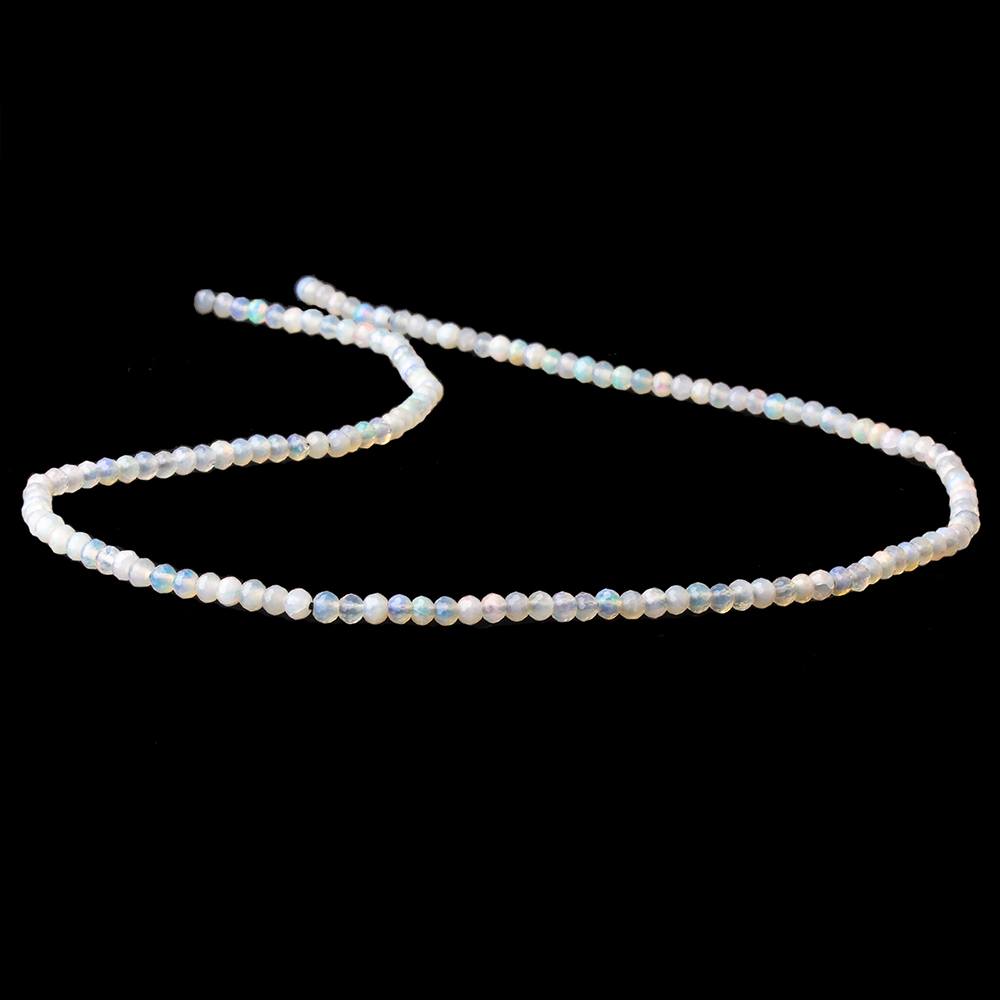 2.5mm Australian Grey Beige Opal micro faceted rondelles 12.5 inch 145 beads