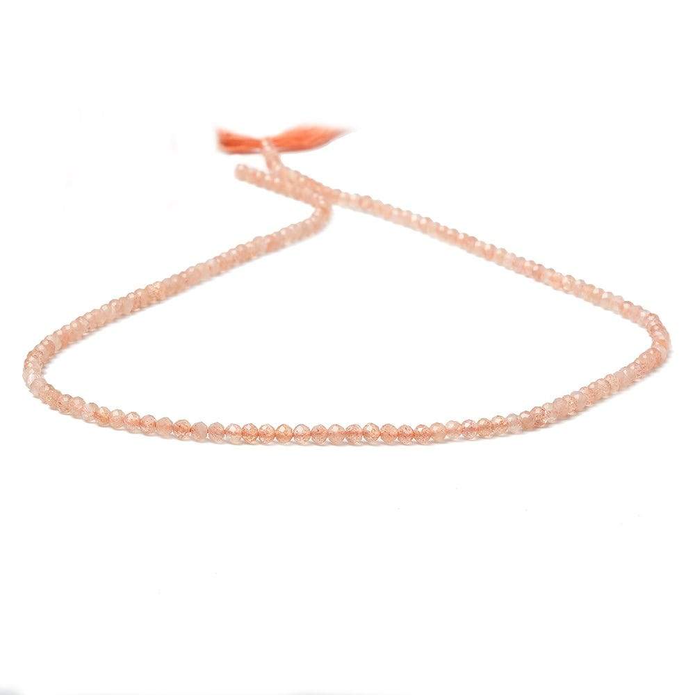 2.5mm Dark Peach Moonstone Micro Faceted rondelles 13 inch 154 beads