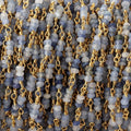 2.5mm Matte Blue Sapphire Plain Rondelle Trio on Vermeil Chain by the Foot 87 Beads