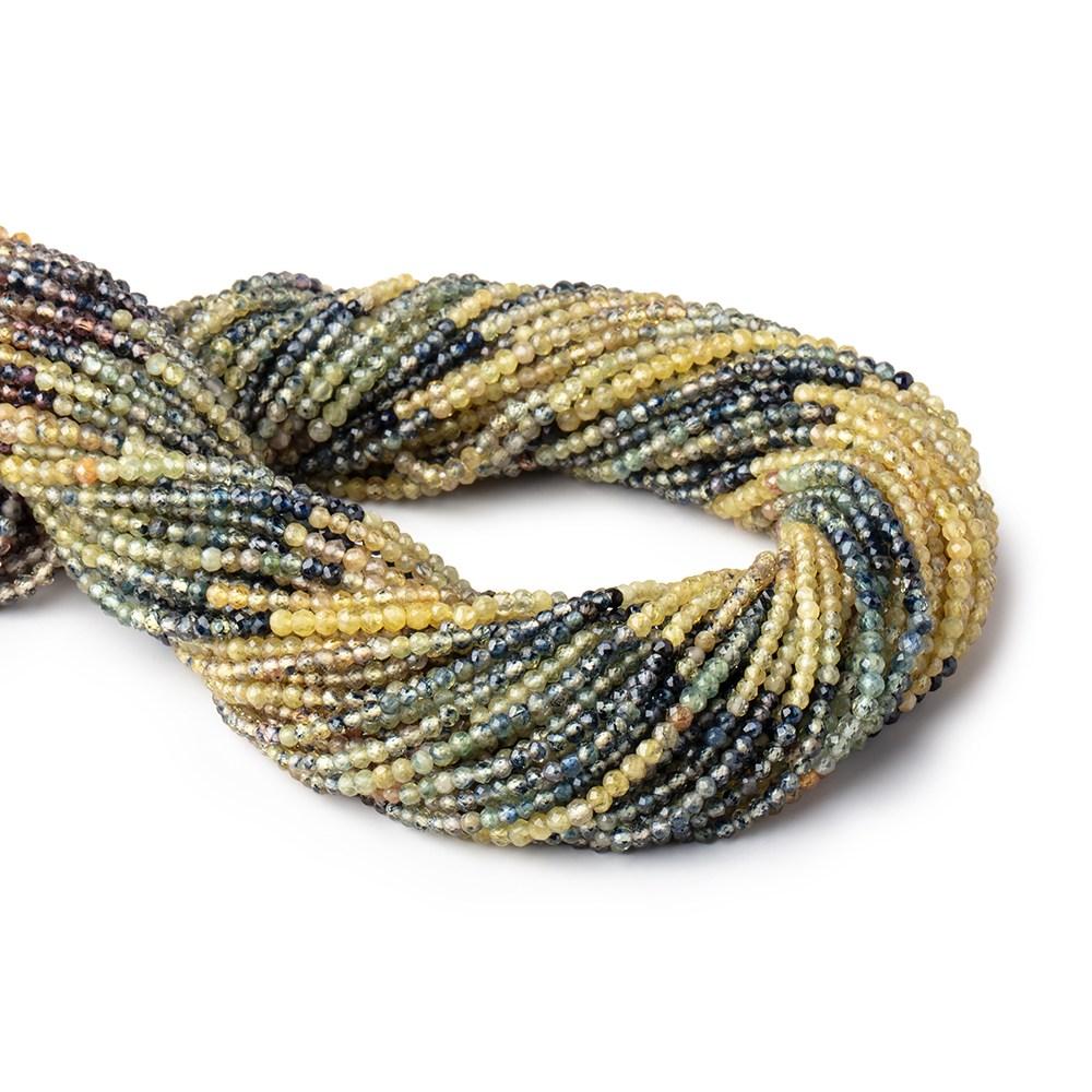 2.5mm Multi Color Fancy Sapphire Micro Faceted Rondelles 12.5 inch 142 beads AA