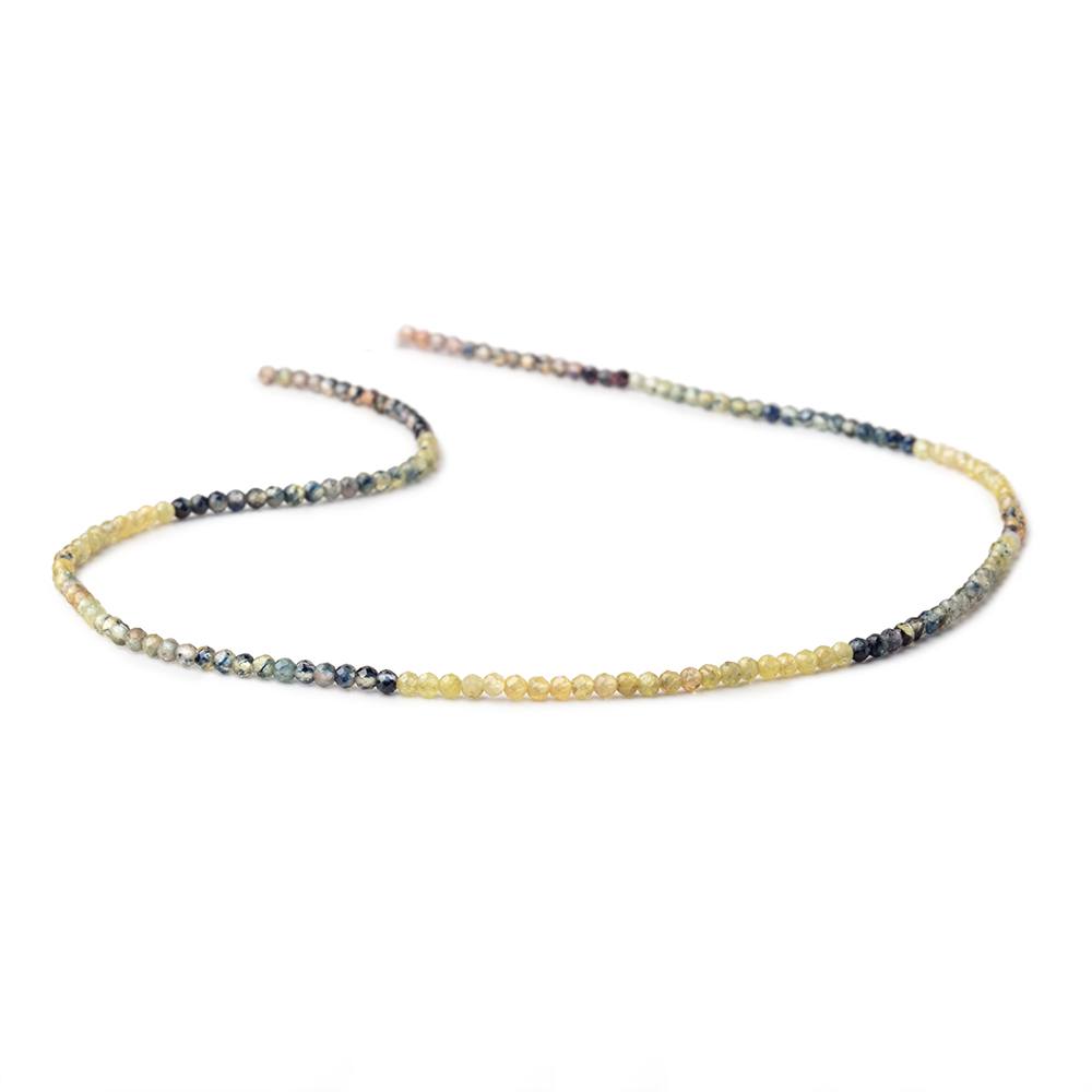 2.5mm Multi Color Fancy Sapphire Micro Faceted Rondelles 12.5 inch 142 beads AA
