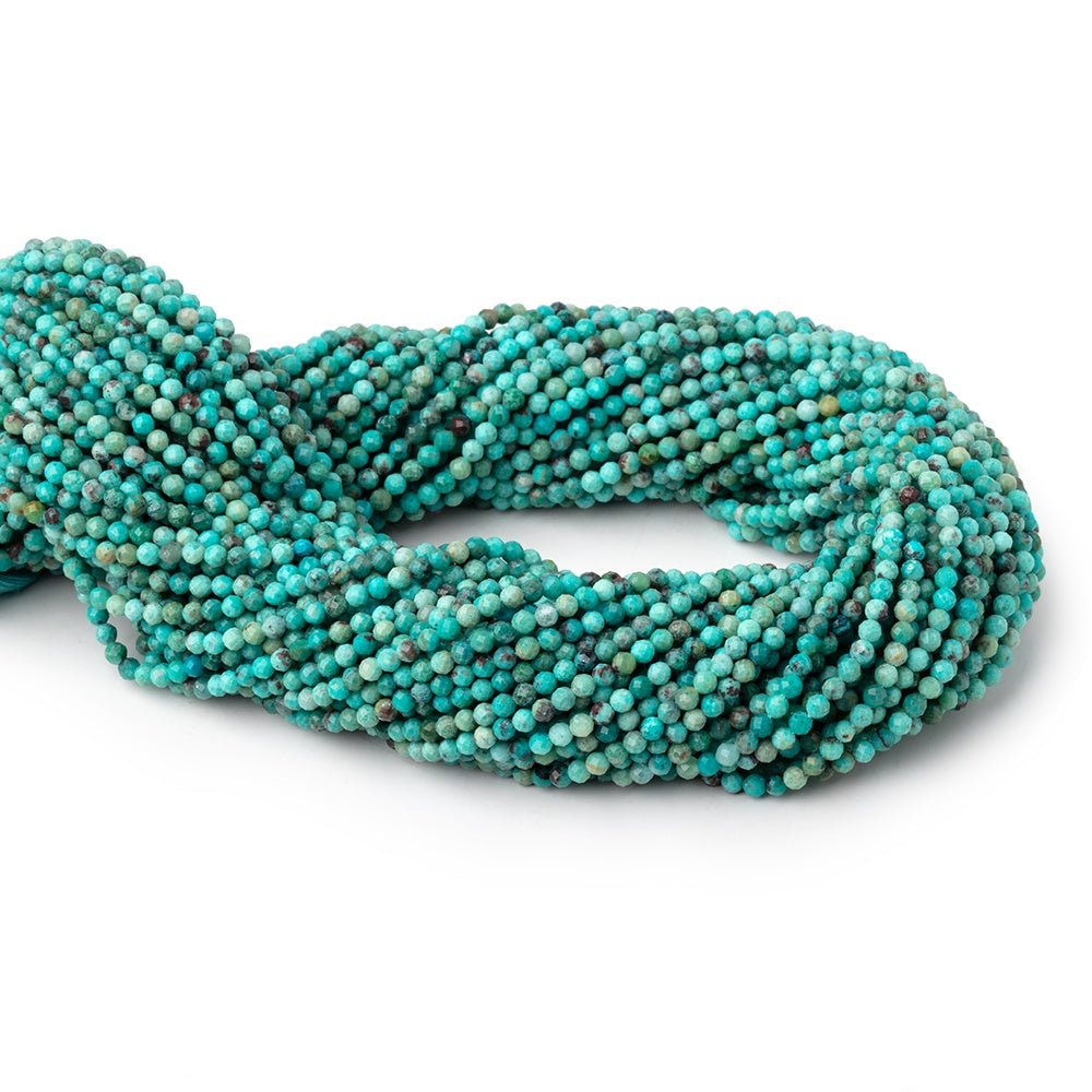 2.5mm Multi Color Turquoise micro faceted round beads 12.5 inch 132 pieces AA