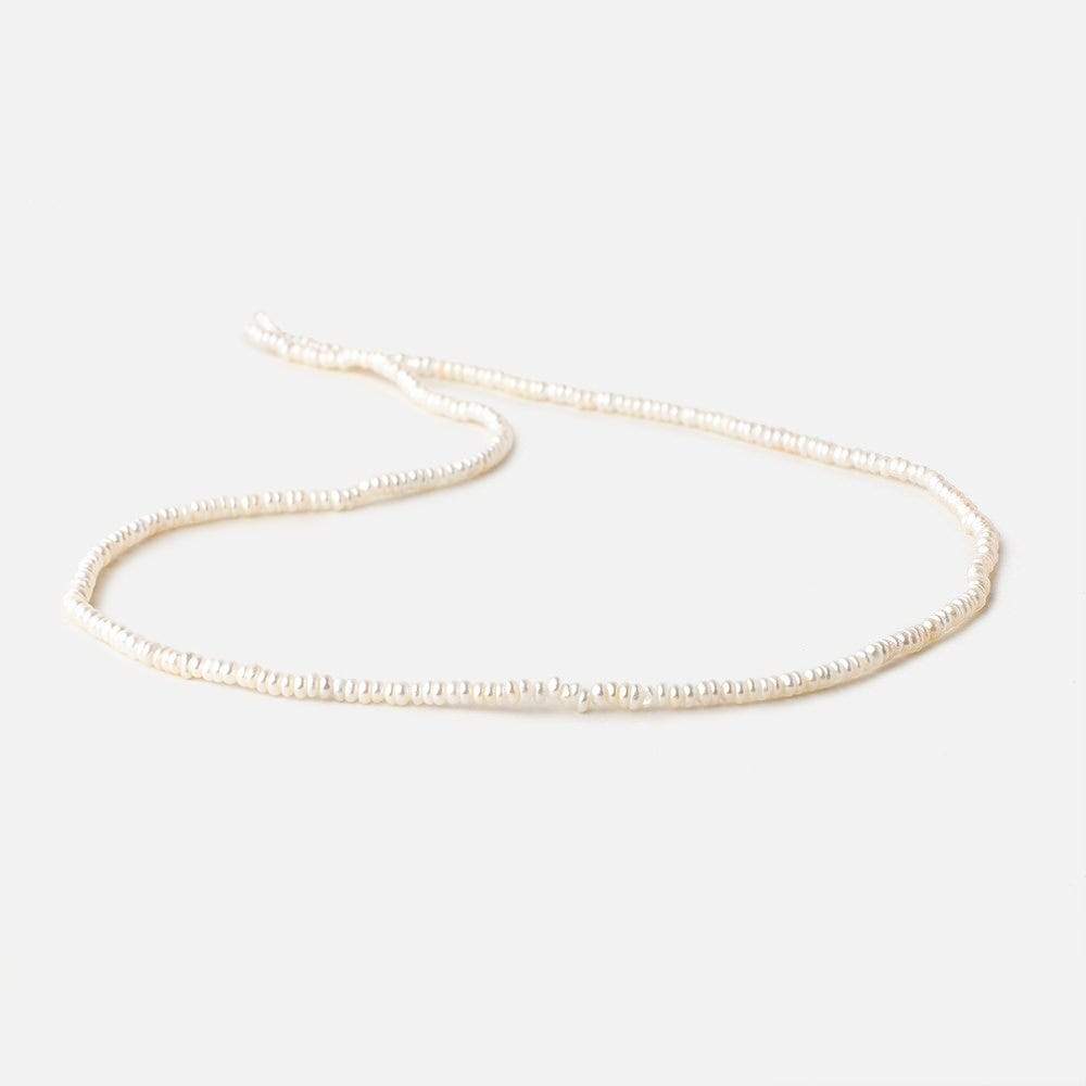 2.5mm Off White Center Drilled Button Freshwater Pearls 15.5 inch 305 pieces