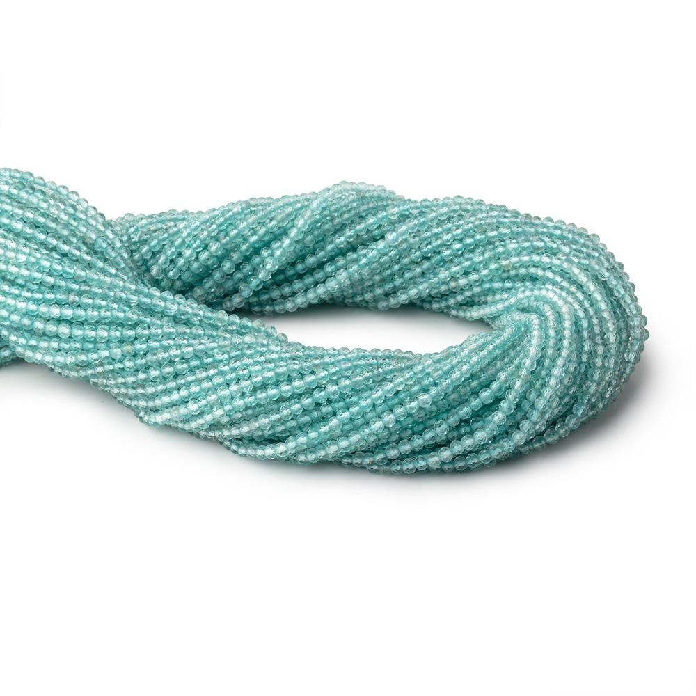 2.5mm Pool Blue Apatite Micro Faceted Rondelle Beads 12.5 inch 157 pieces AA