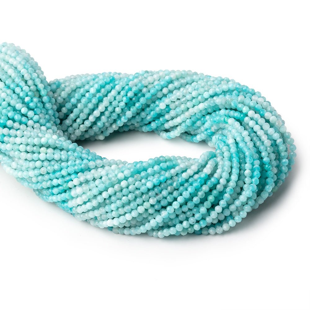 2.5mm Shaded Amazonite Micro Faceted Round Beads 12.5 inch 130 pieces