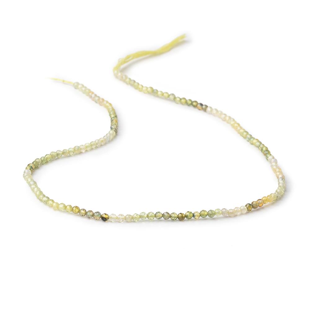 2.5mm Yellow Sapphire Micro Faceted Round Beads 12.5 inch 132 pieces