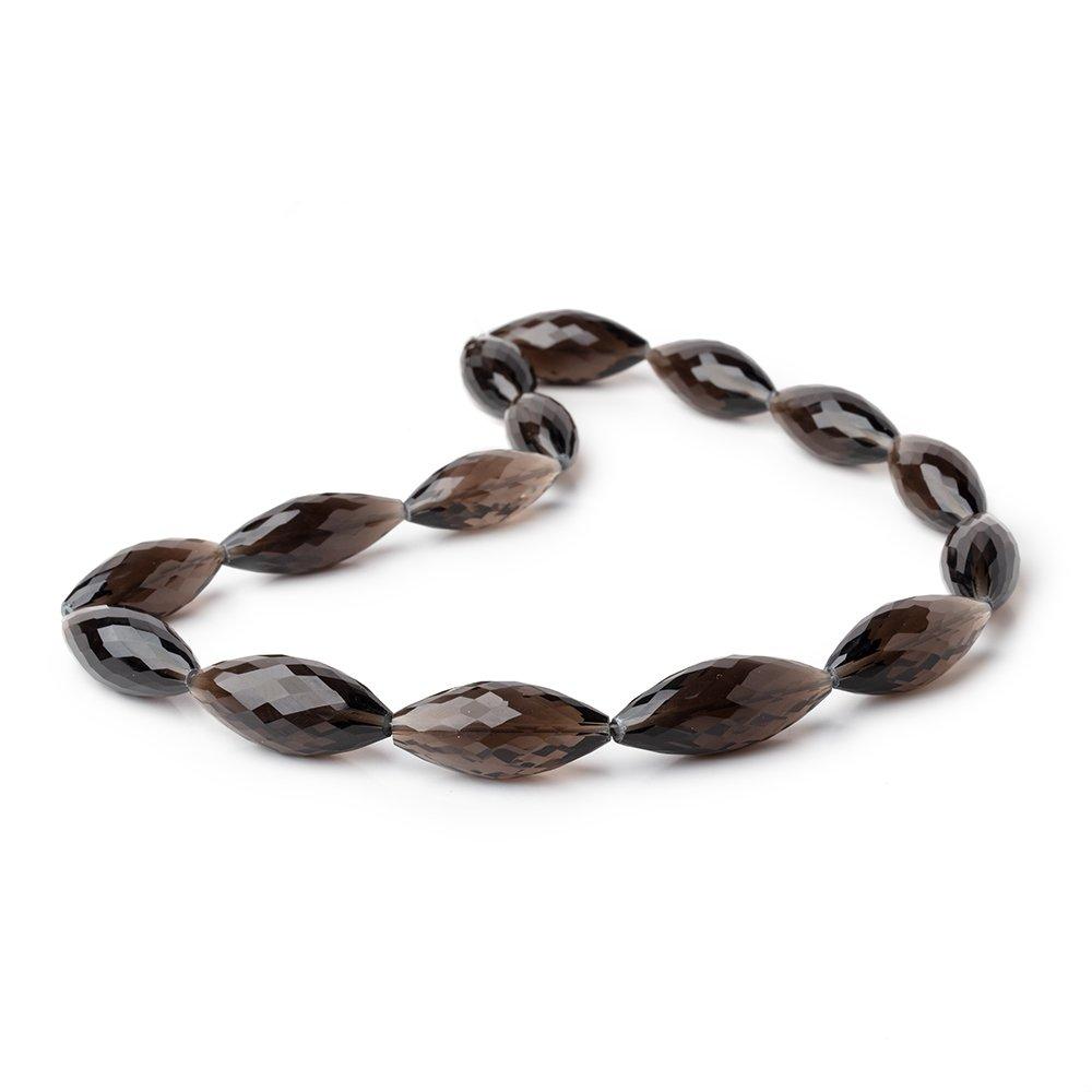 25x10-31x12mm Smoky Quartz Faceted Marquise Beads 16 inch 14 pieces