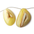 25x19-35x23mm Lemon Chiffon Agate Drusy Freeform Beads 5 pieces