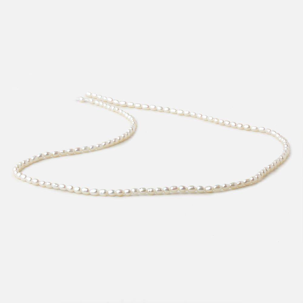 3x4mm Off White straight drilled Oval freshwater pearls 15.5 inch 120 pieces A
