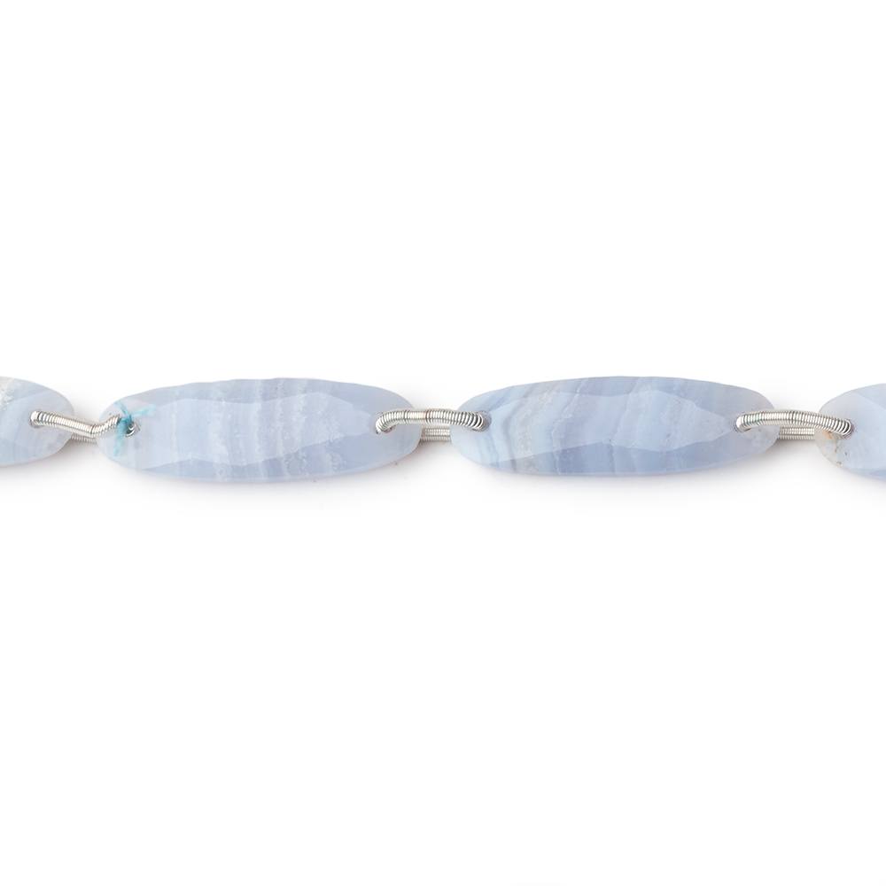 25x8mm Blue Lace Agate Double Drilled Rectangles 8 inch 8 Beads
