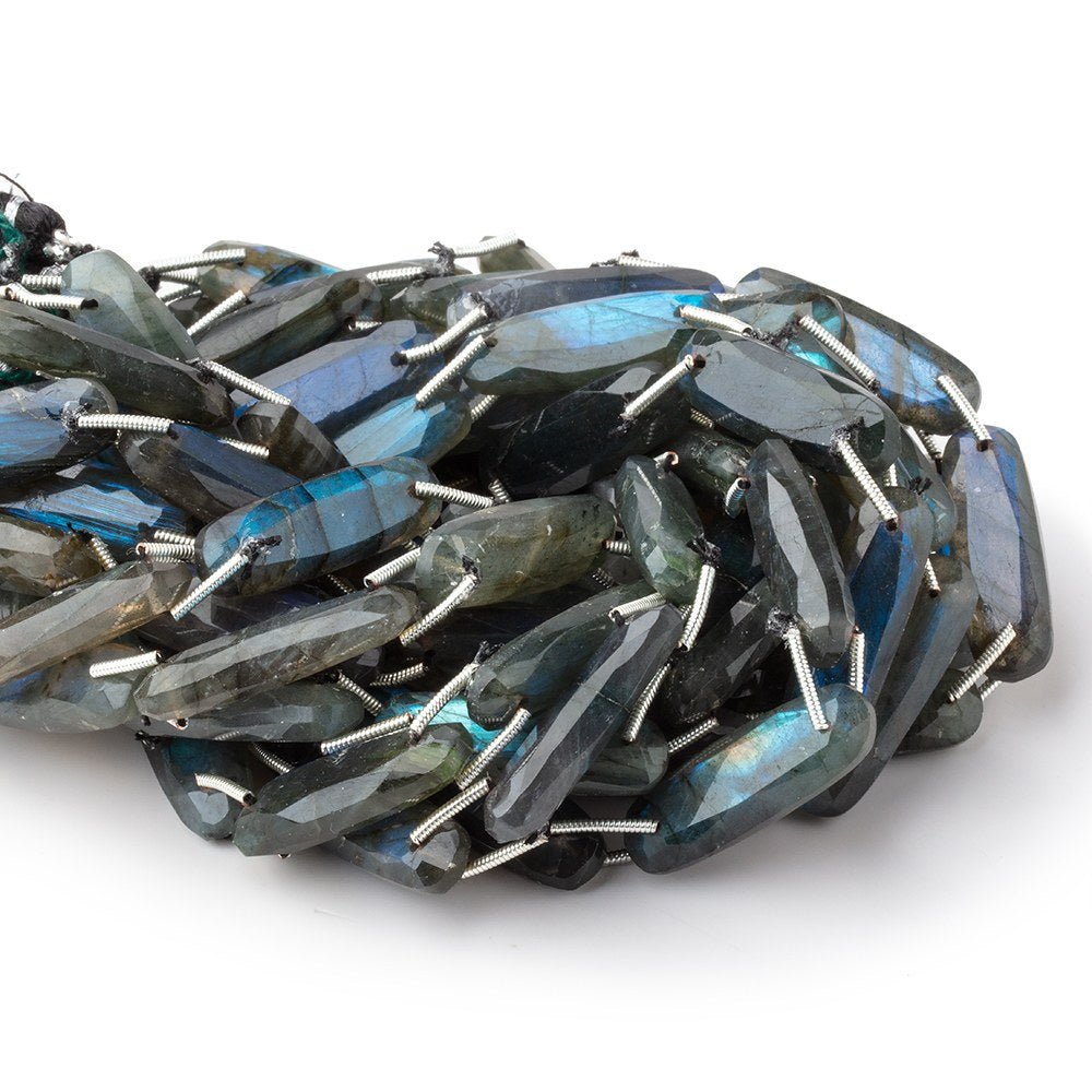25x8mm Labradorite Double Drilled Oval Beads 8 inch 8 pieces
