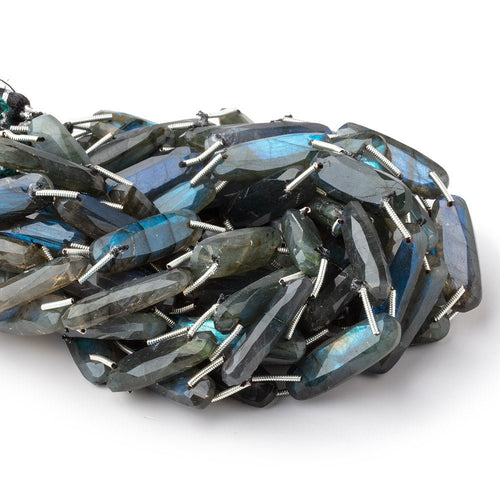 25x8mm Labradorite Double Drilled Oval Beads 8 inch 8 pieces