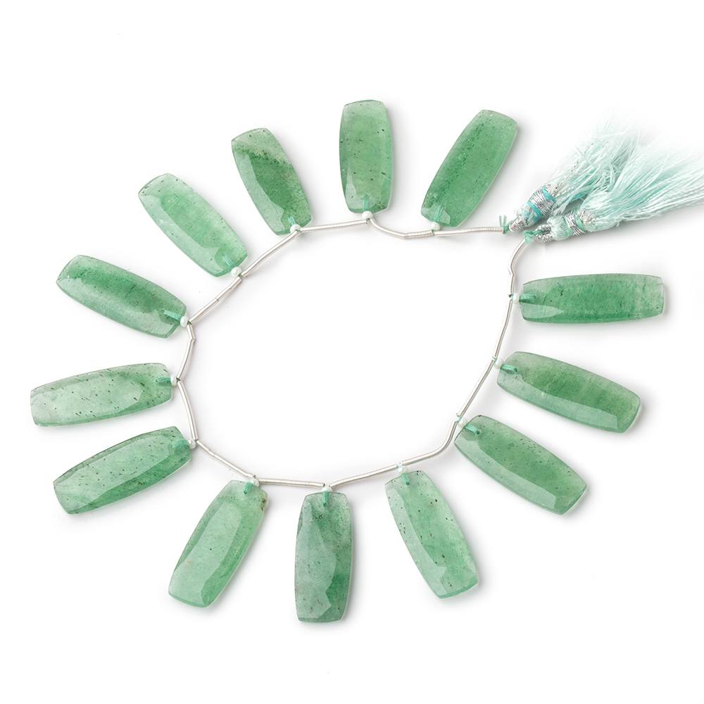 26x10.5-28x11mm Aventurine Faceted Rectangles 7.5 inch 13 Beads