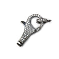 26x12mm Black Gold .925 Silver Pave CZ Lobster Clasp with CZ Ring 1 piece