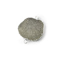 26x18x4mm Silver Leaf Silver Grey Agate Drusy Free Shape Connector 1 piece