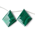 26x20-35x29mm Malachite Faceted Kite Beads 7.5 inch 8 pieces