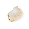 26x24mm Gold Leafed White Concave Drusy Pendant 1 focal piece