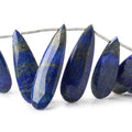 27x10-42x11.5mm Lapis Lazuli faceted pear beads 8 inch 14 pieces AA