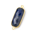 27x12mm Vermeil Bezel Lapis Lazuli Faceted Rectangle Connector 1 piece
