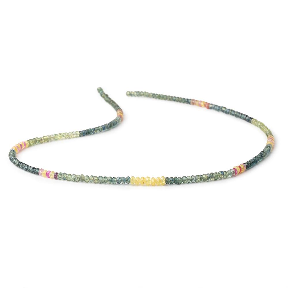 2.8-3.6mm Multi Color Sapphire Faceted Rondelles 16 inch 221 Beads