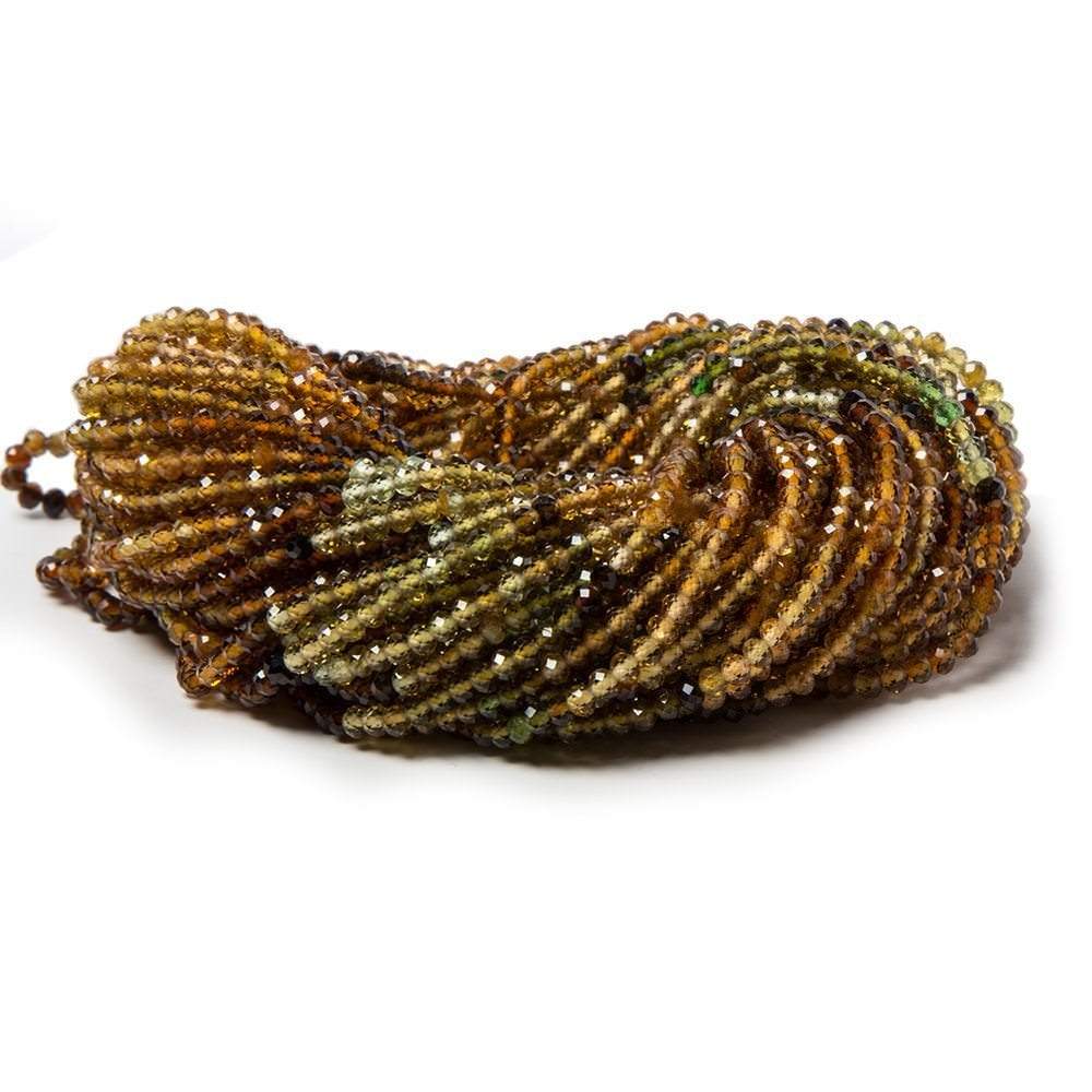 2.8mm Multi Color Tourmaline Micro Faceted Rondelle Beads 15 inch 170 pcs
