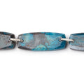28x10mm Chrysocolla Double Drilled Rectangles 7.5 inch 6 Beads