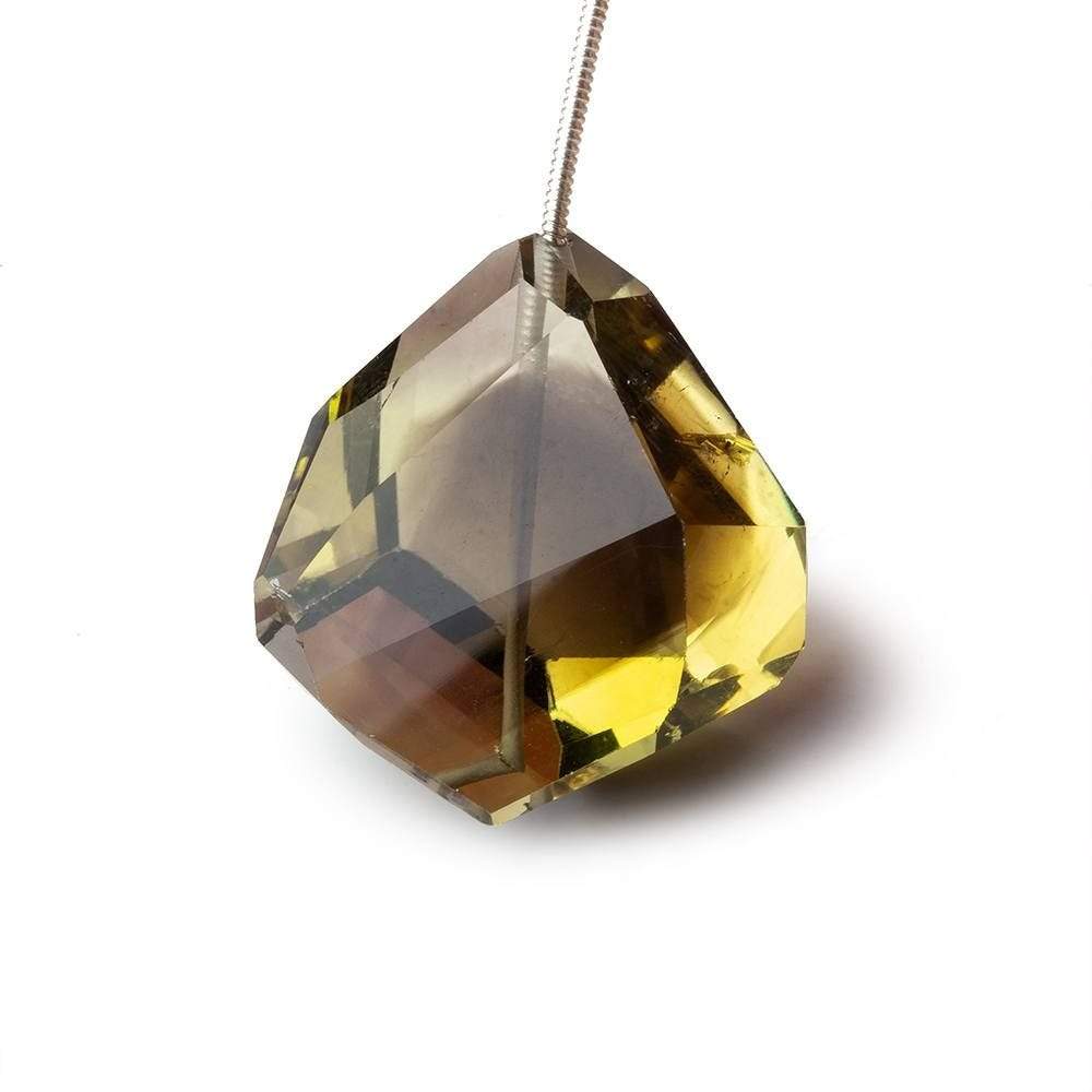 28x22mm Bi-Color Quartz Faceted Nugget Focal Bead 1 piece