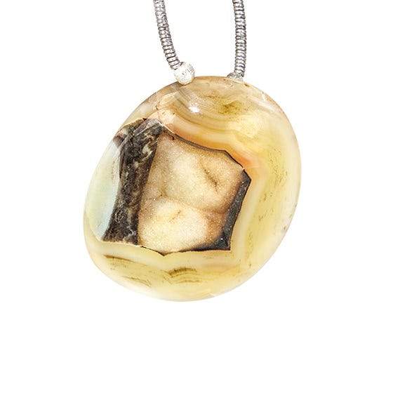 28x24mm Yellow Golden Agate Drusy Freeform Focal Bead 1 piece