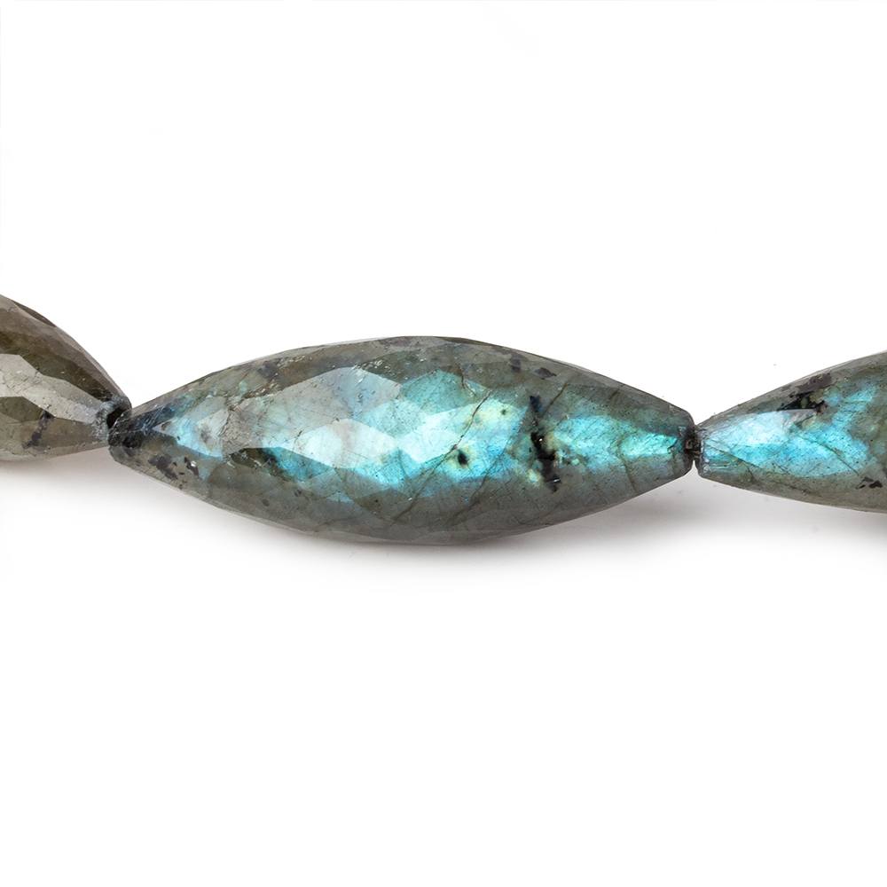 29x11-39x13mm Labradorite Straight Drilled Faceted BiCone 14.5 inch 12 pieces A