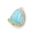 29x20mm Gold Leafed Powder Blue Concave Drusy Pendant 1 focal piece