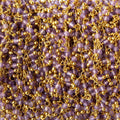 2mm Amethyst micro faceted round Gold plated Dangling Chain by the foot