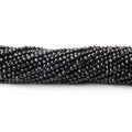 2mm Black Tourmaline Micro Faceted Round Beads 12.75 inch 174 pieces AAA