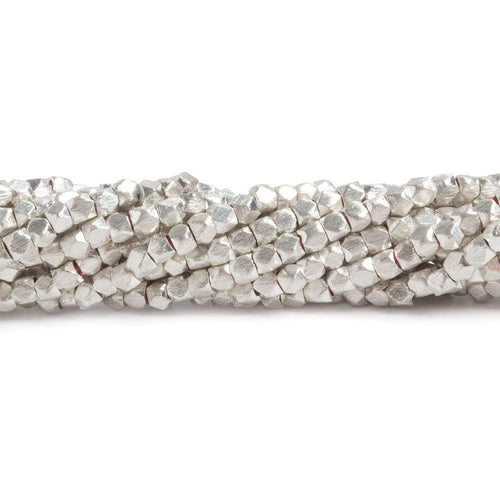 2mm Brushed Faceted Nugget Beads 8 inch 84 pieces