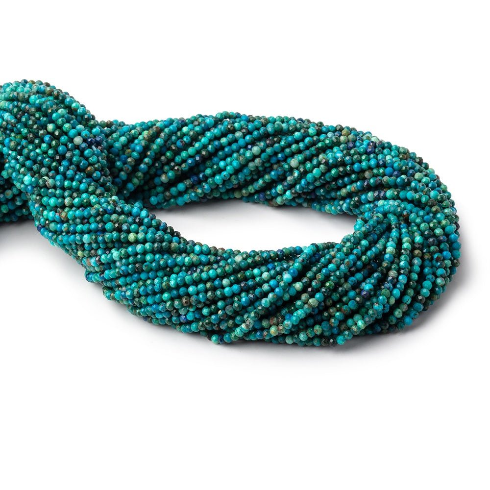 2mm Chrysocolla Micro Faceted Round Beads 12.5 inch 168 pieces