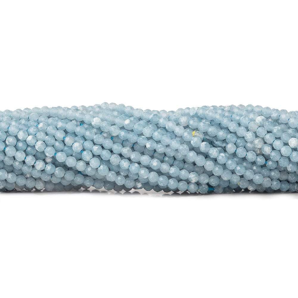 2mm Cornflower Blue Angelite microfaceted round beads 13 inch 140 pieces