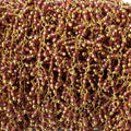2mm Garnet microfaceted round Gold plated Dangling Chain by the foot