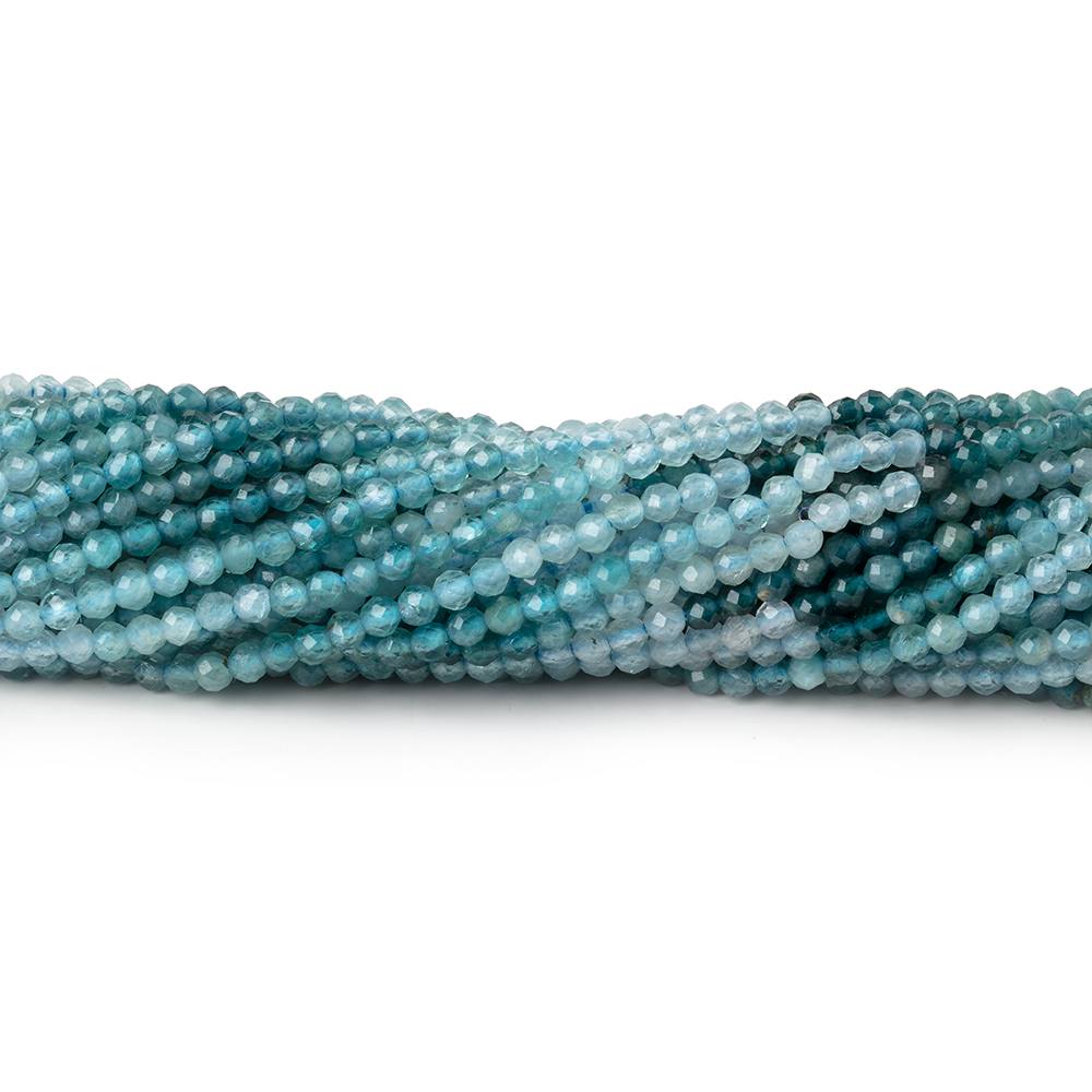 2mm Grandidierite Micro Faceted Round Beads 12.5 inch 160 pieces AA