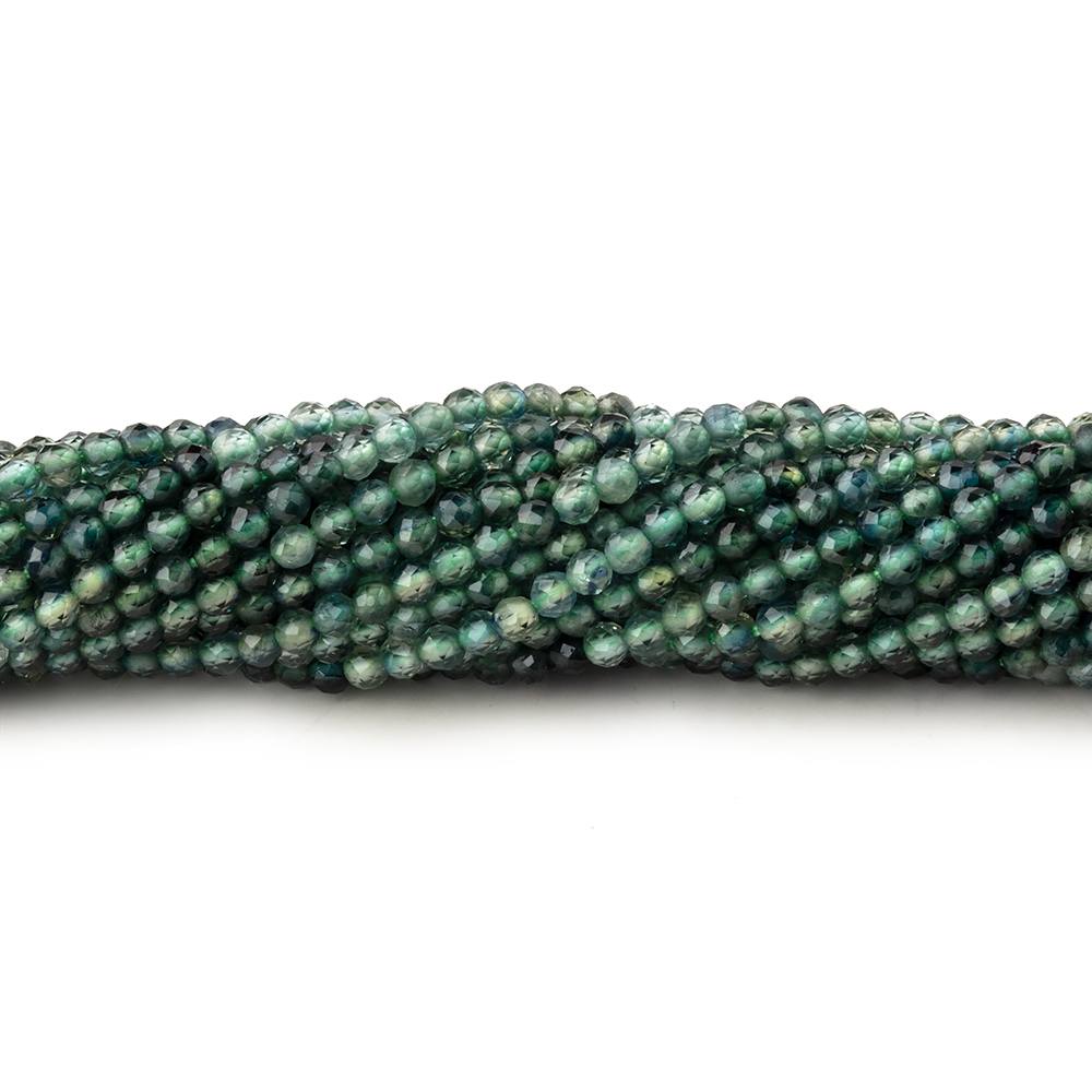 2mm Green Sapphire Micro Faceted Round Beads 12.5 inch 158 pieces