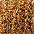 2mm Hessonite Garnet microfaceted round Gold plated Dangling Chain by the foot