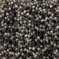 2mm Labradorite micro faceted rondelle Black Gold Dangling Chain by the foot