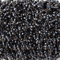 2mm Metallic Black Spinel micro faceted round Black Gold plated Dangling Chain by the foot