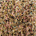 2mm Multi Color Tourmaline micro faceted Gold plated Dangling Chain by the foot