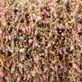 2mm Multi Color Tourmaline Micro Faceted Round Gold plated Dangling Chain by the foot