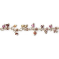 2mm Multi Garnet microfaceted round Silver Dangling Chain by the foot