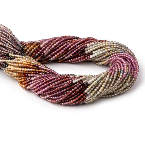 2mm Multi Gemstone Micro Faceted Round Beads 12.5 inch 164 pieces AA
