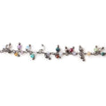 2mm MultiColor Gemstone micro faceted round Black Gold Dangling Chain by the foot