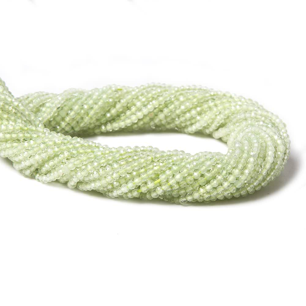 2mm Prehnite micro-faceted rondelles 13 inch 215 beads AAA