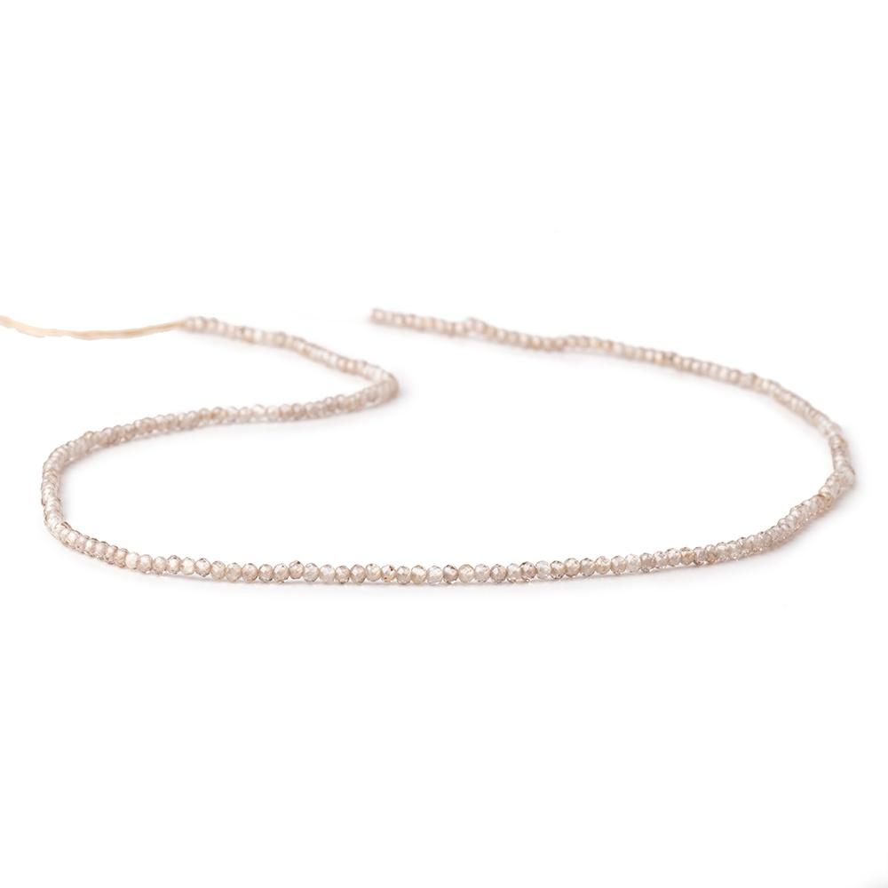 2mm Rose' Champagne Zircon Micro Faceted Rondelles 14 inch 210 Beads AAA