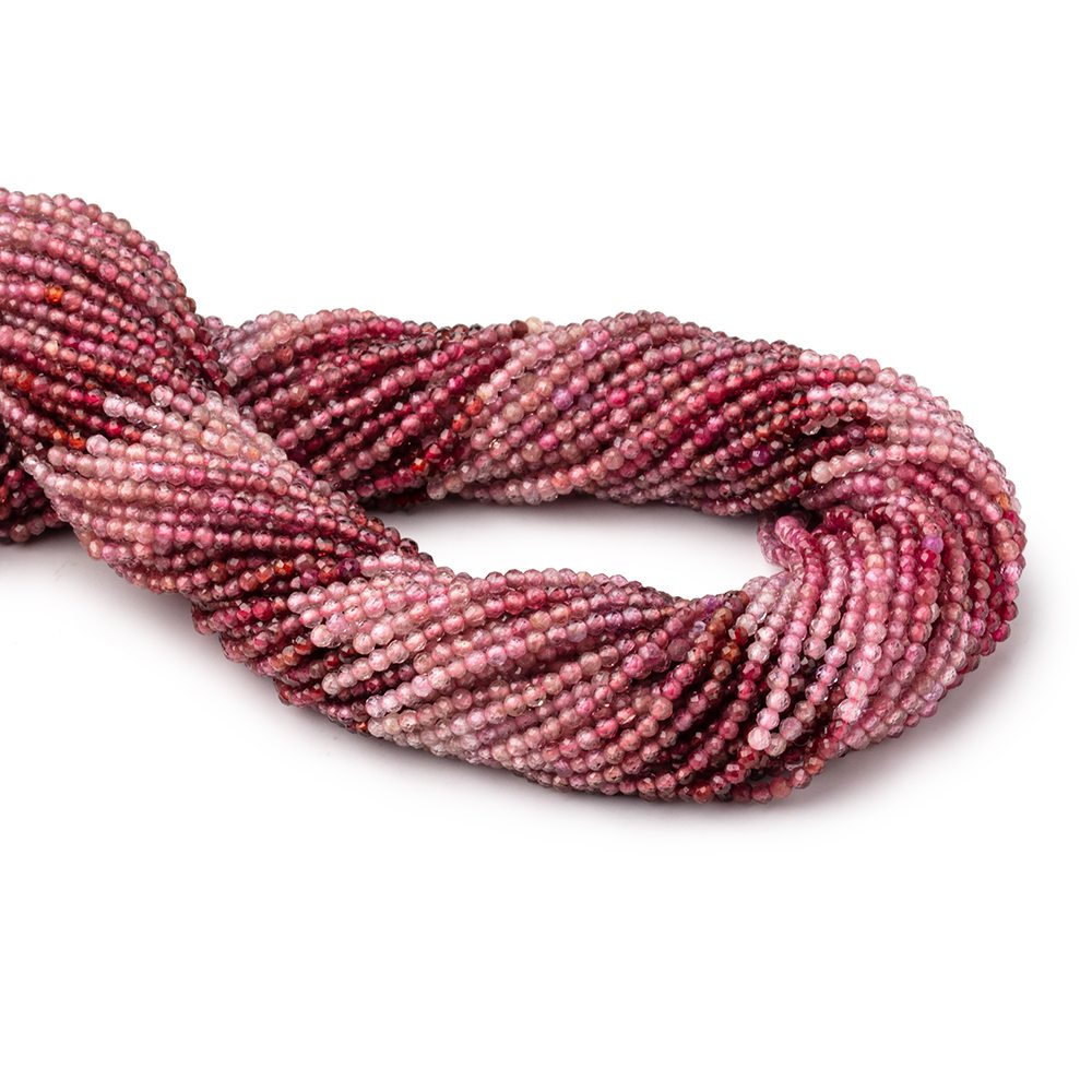 2mm Shaded Magenta Spinel Micro Faceted Round Beads 12.5 inch 160 pieces AA