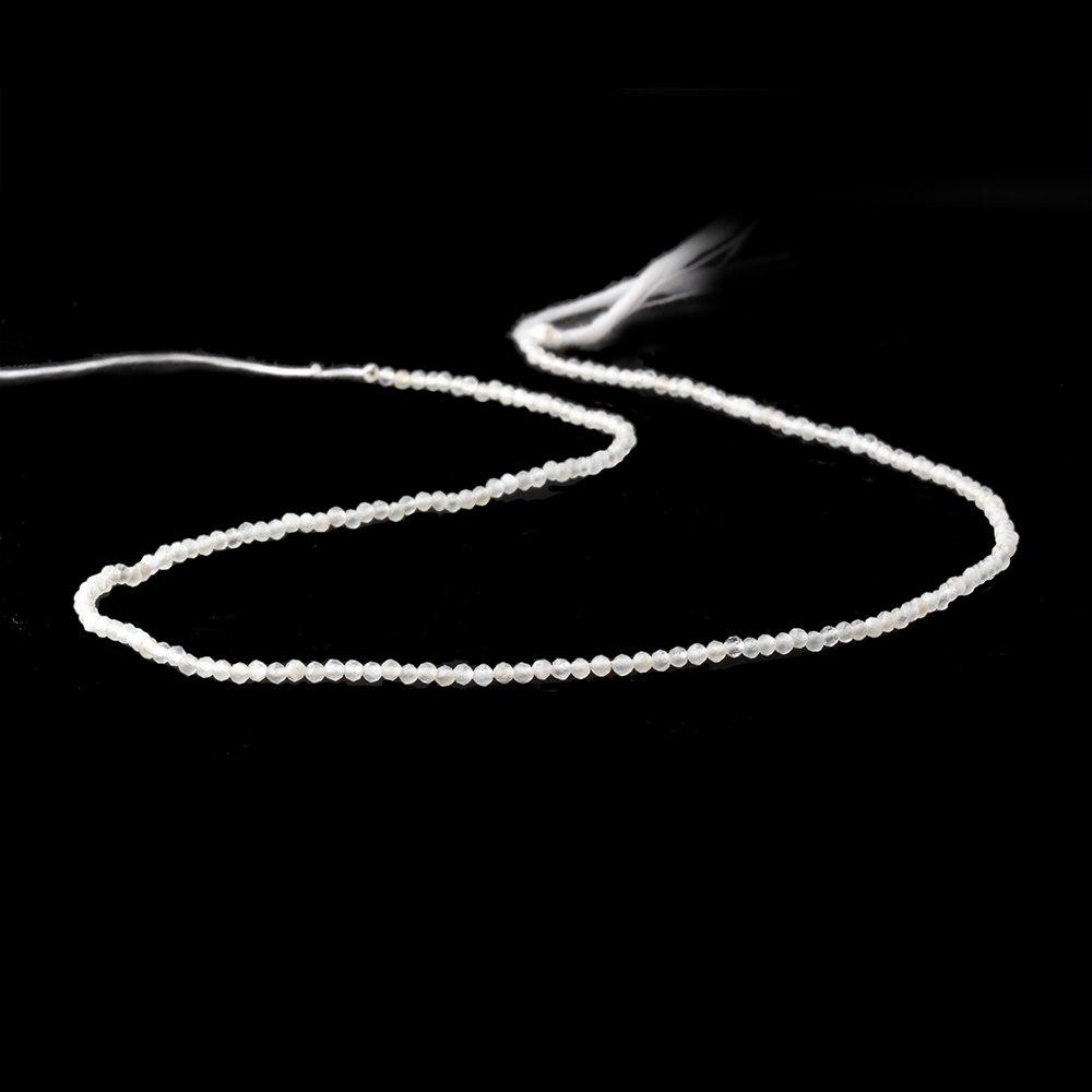2mm White Moonstone micro faceted rondelle beads 12.5 inch 190 pieces